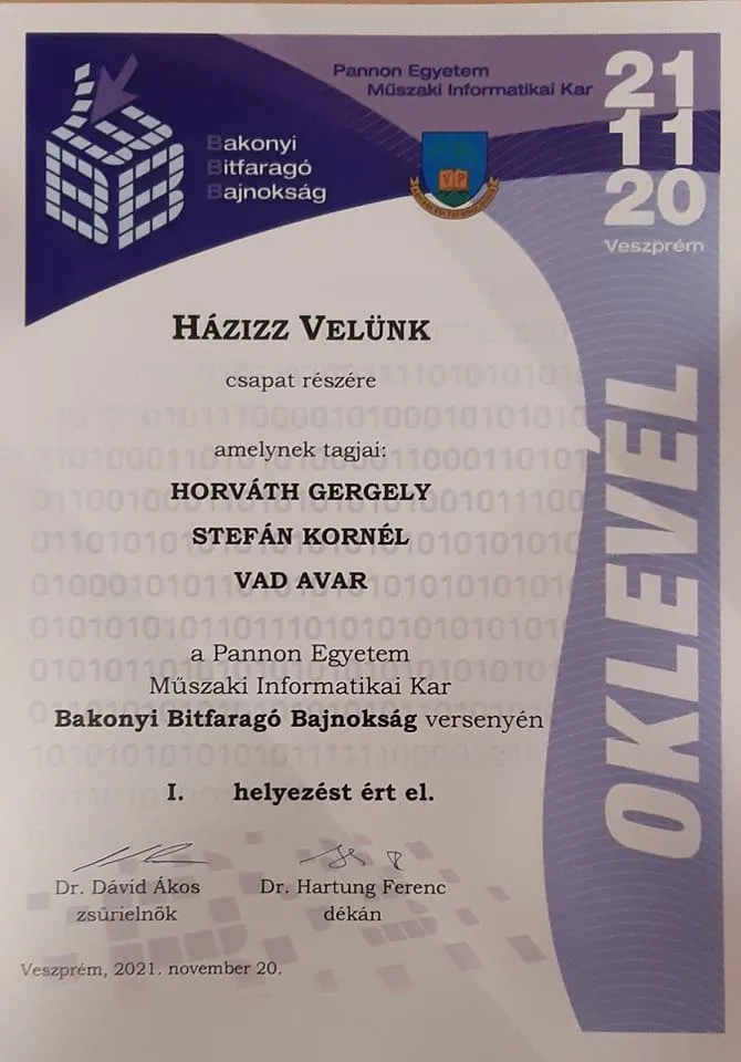 Competition certificate