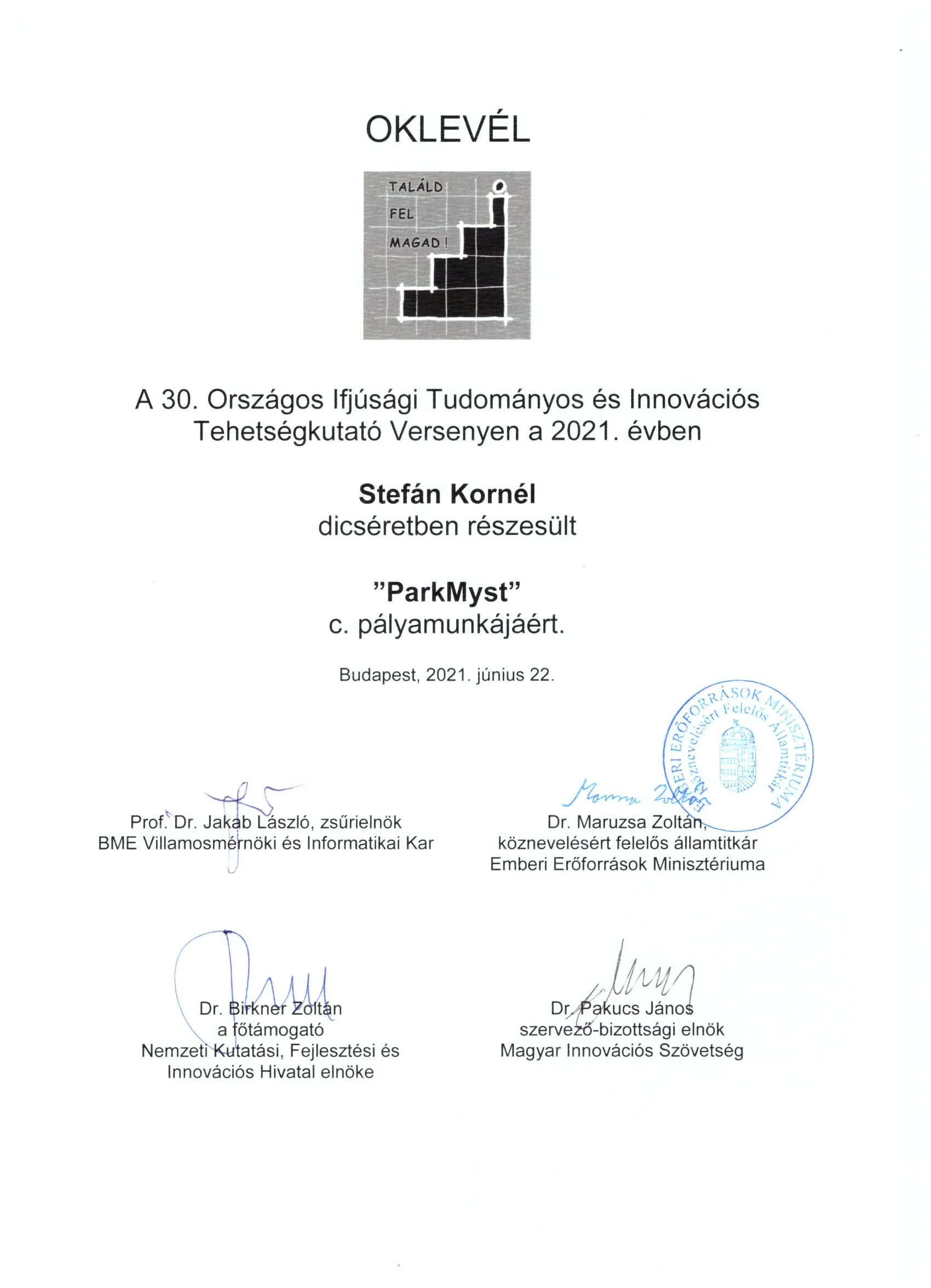 Competition certificate