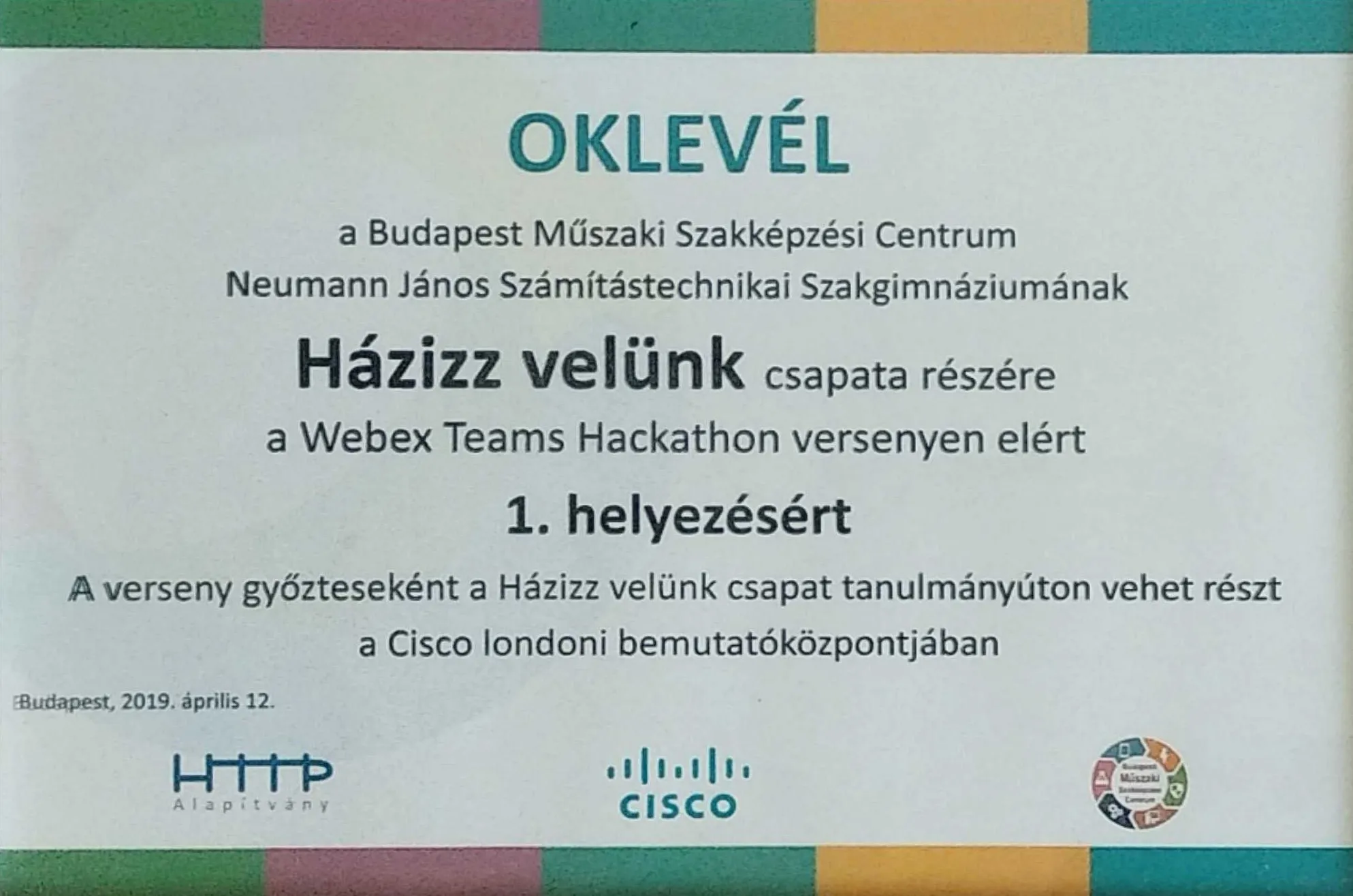 Competition certificate