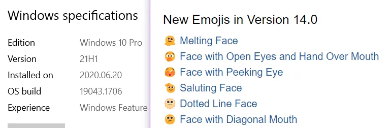 Egy kép amin látszik, hogy Windows 10en lehet új emojikat használni